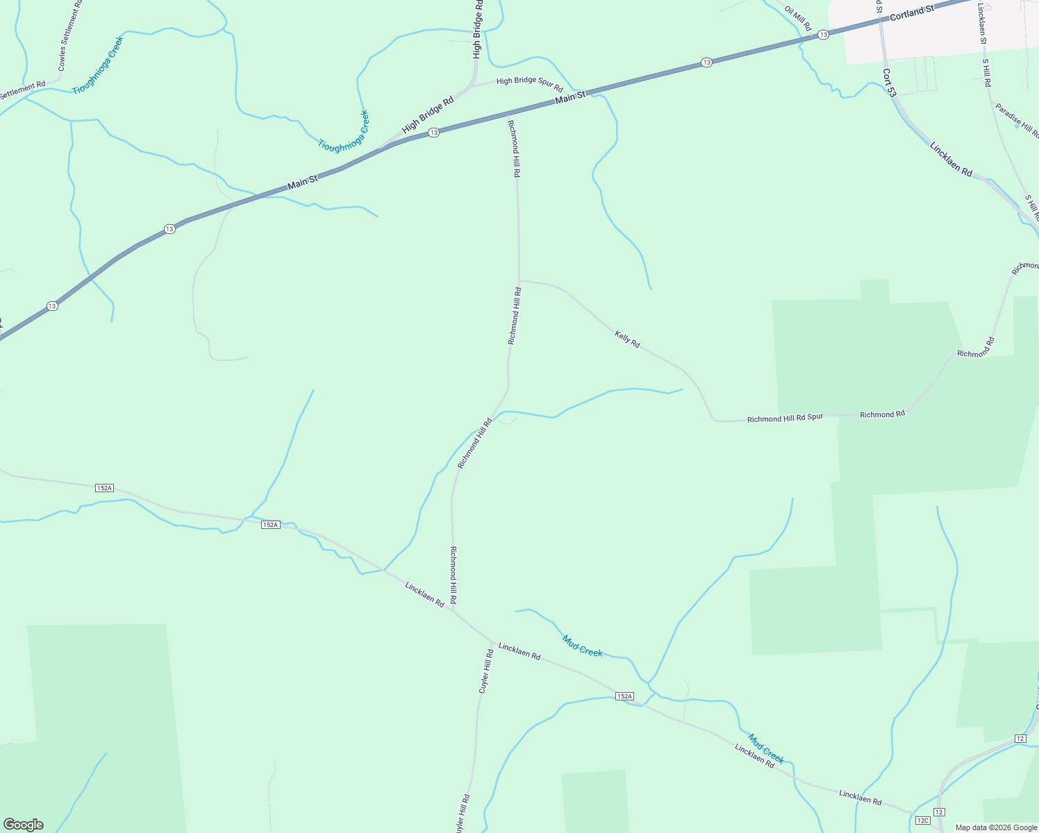 map of restaurants, bars, coffee shops, grocery stores, and more near 6860 Richmond Hill Road in DeRuyter