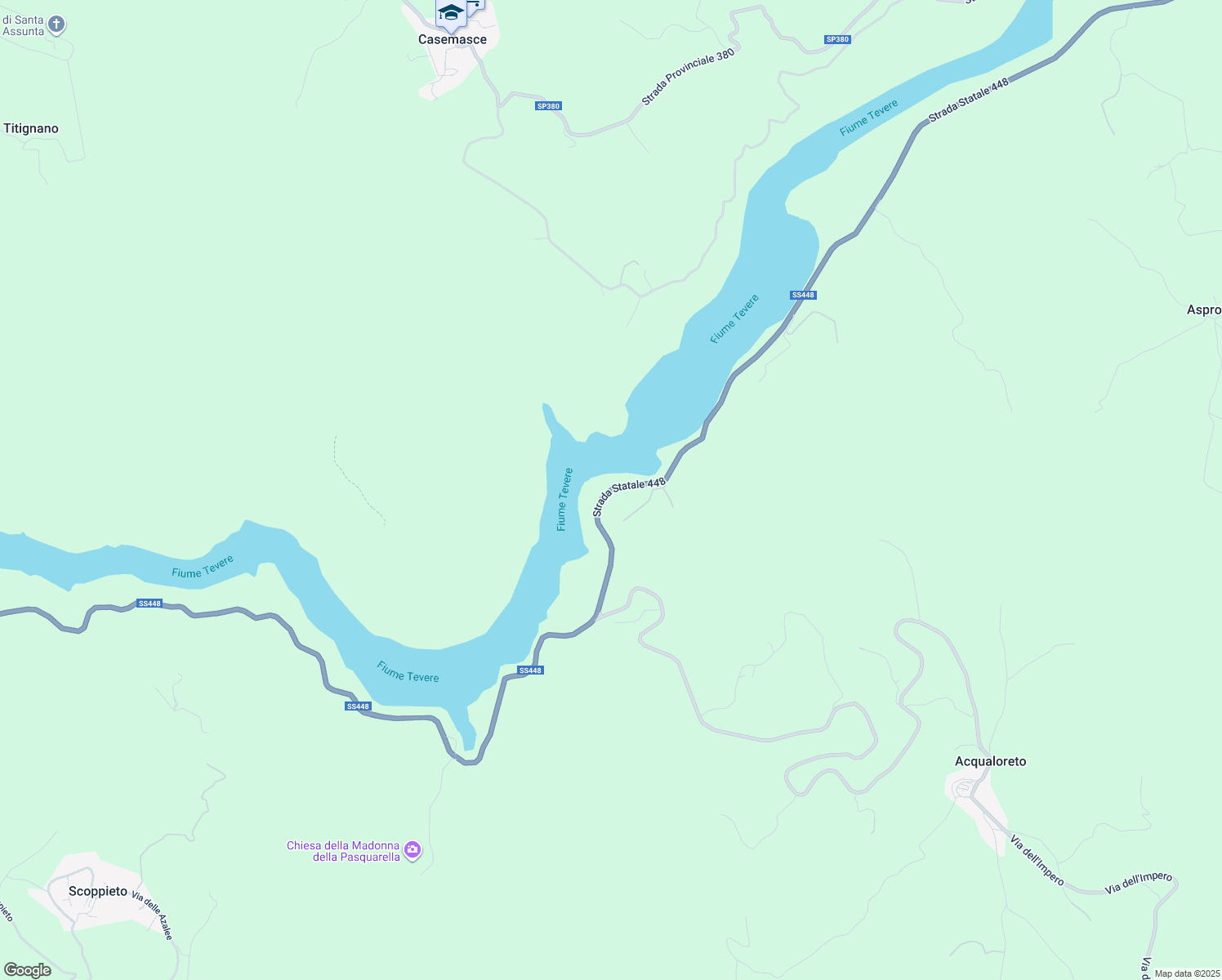 map of restaurants, bars, coffee shops, grocery stores, and more near Strada Statale 448 in Provincia di Perugia