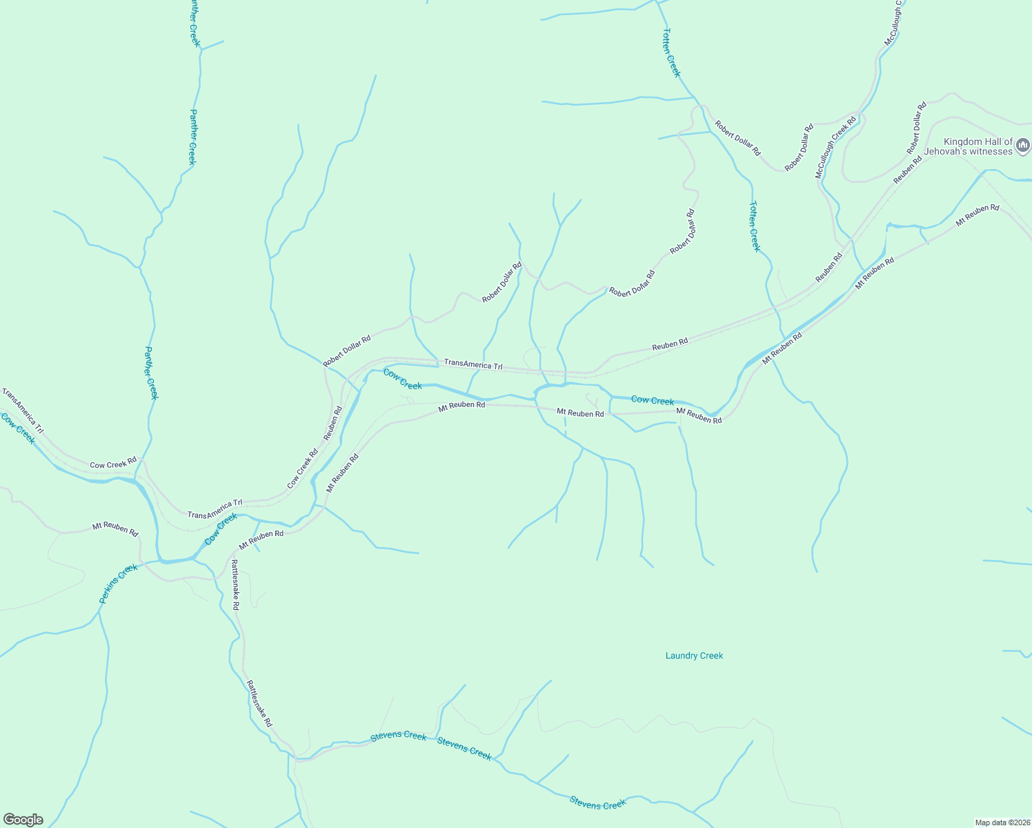 map of restaurants, bars, coffee shops, grocery stores, and more near Mount Reuben Road in Glendale