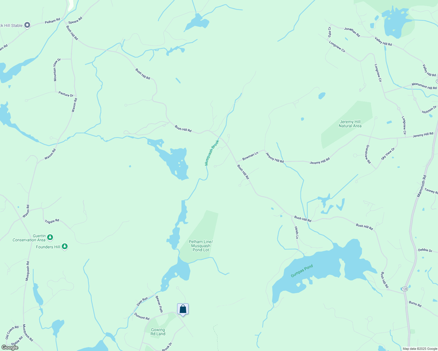 map of restaurants, bars, coffee shops, grocery stores, and more near 8 Woodland Drive in Hudson