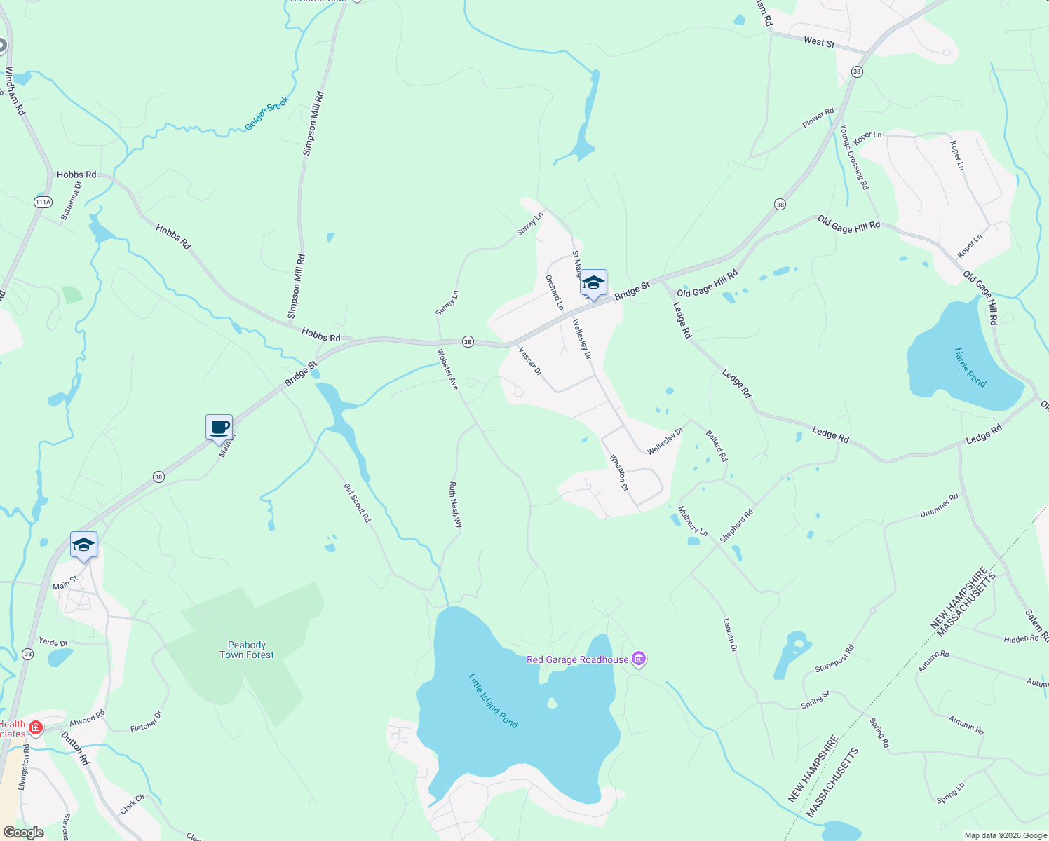 map of restaurants, bars, coffee shops, grocery stores, and more near 20 Ladyslipper Avenue in Pelham