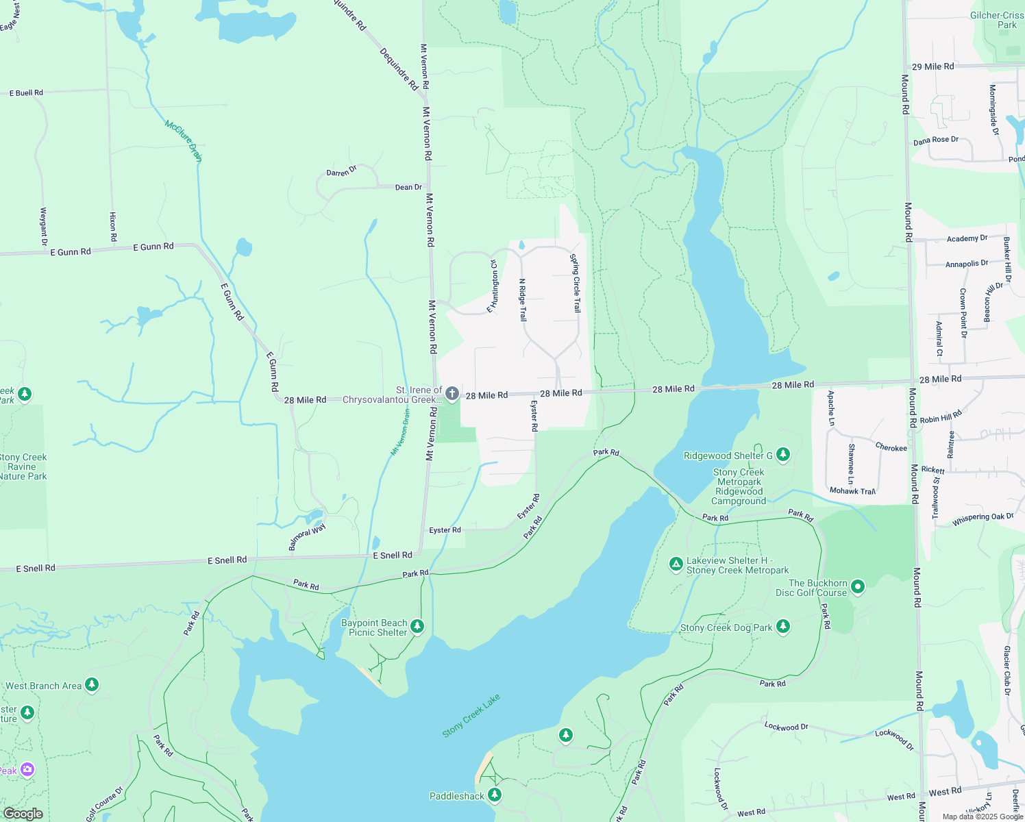 map of restaurants, bars, coffee shops, grocery stores, and more near 3370 28 Mile Road in Washington