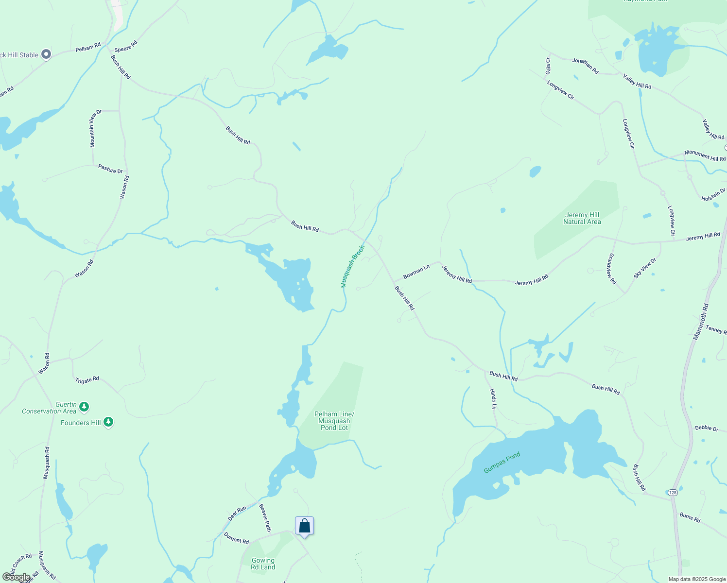 map of restaurants, bars, coffee shops, grocery stores, and more near 8 Woodland Drive in Hudson