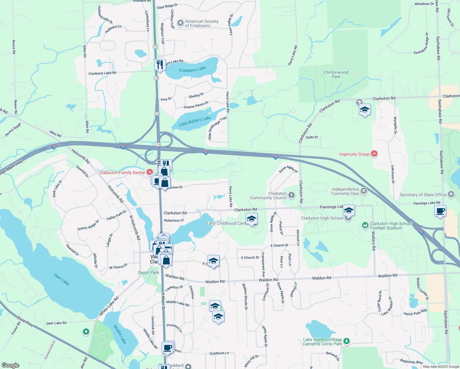 Perry Lake Road, Clarkston MI Walk Score