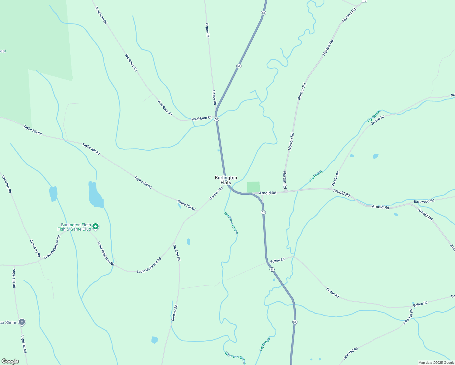map of restaurants, bars, coffee shops, grocery stores, and more near in Burlington Flats