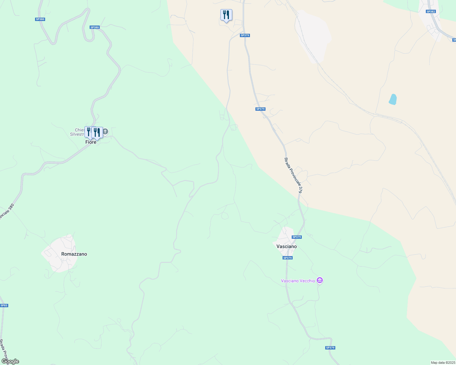 map of restaurants, bars, coffee shops, grocery stores, and more near in Province of Perugia