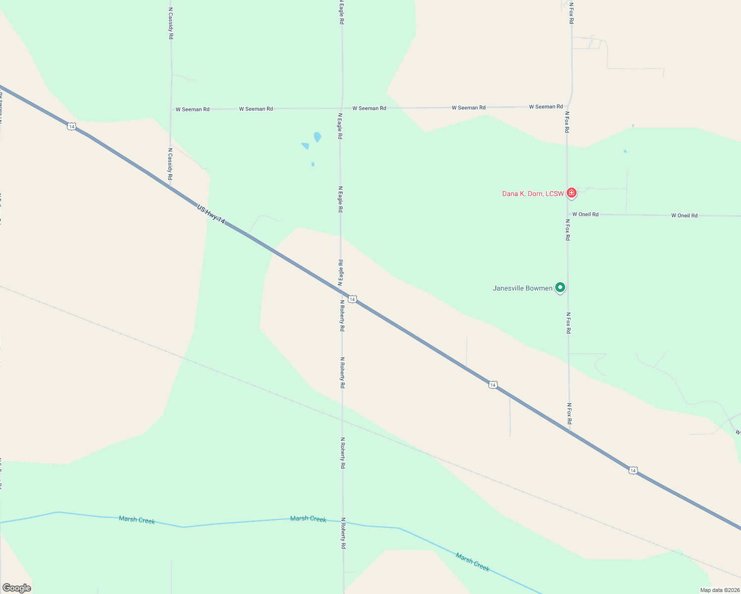 map of restaurants, bars, coffee shops, grocery stores, and more near 8452 U.S. 14 in Evansville