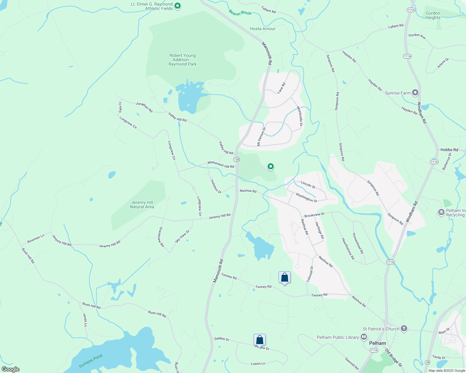 map of restaurants, bars, coffee shops, grocery stores, and more near 12 Holstein Drive in Pelham