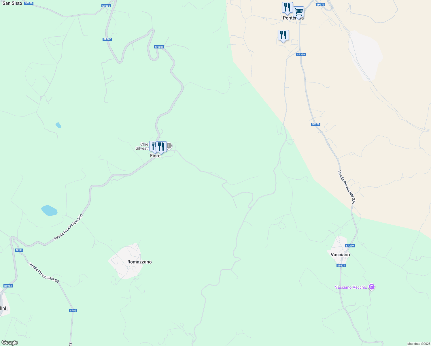 map of restaurants, bars, coffee shops, grocery stores, and more near 28 Vocabolo Il Castello in Todi