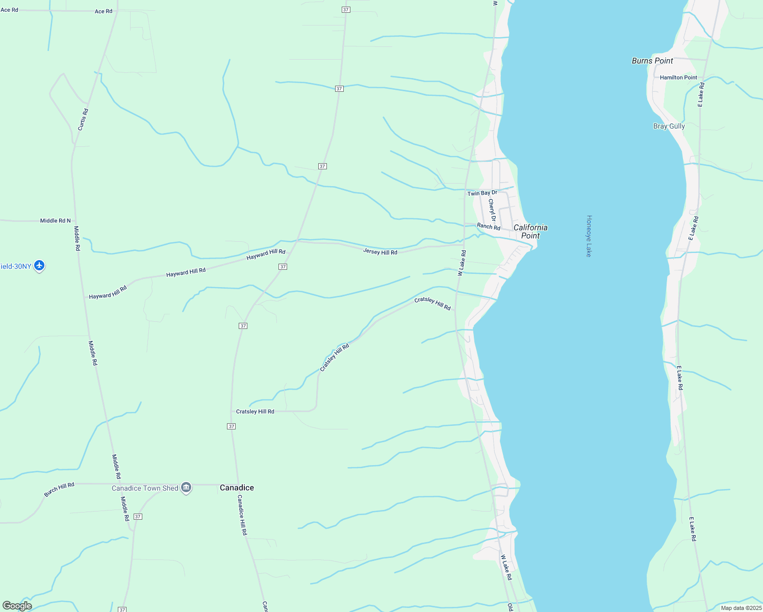 map of restaurants, bars, coffee shops, grocery stores, and more near 8923 Jersey Hill Road in Honeoye