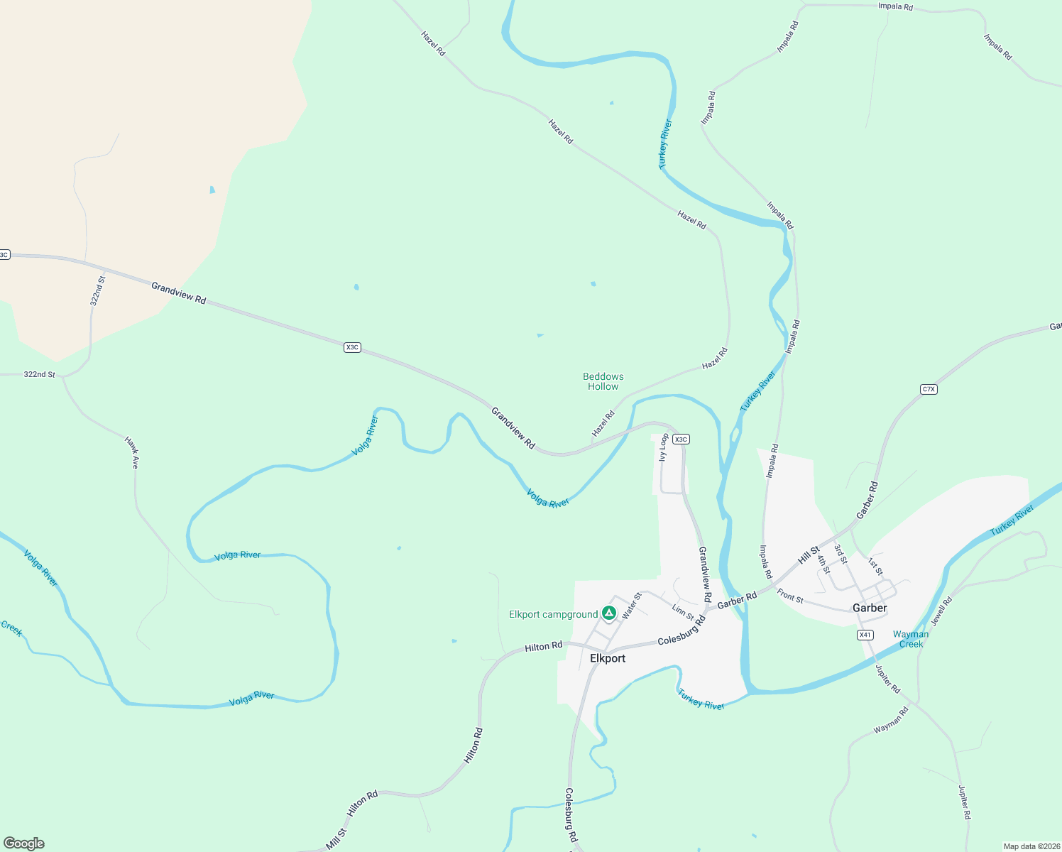 map of restaurants, bars, coffee shops, grocery stores, and more near in Elkport