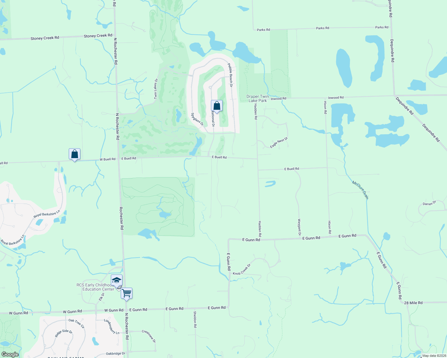 map of restaurants, bars, coffee shops, grocery stores, and more near 3165 Landview Dr in Rochester
