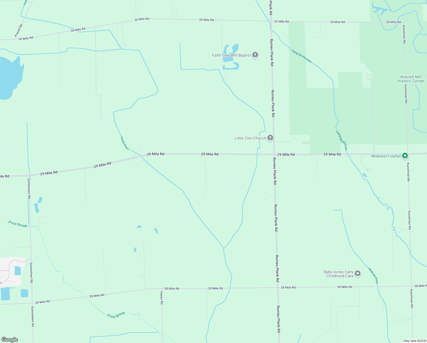 map of restaurants, bars, coffee shops, grocery stores, and more near 15850 29 Mile Road in Ray