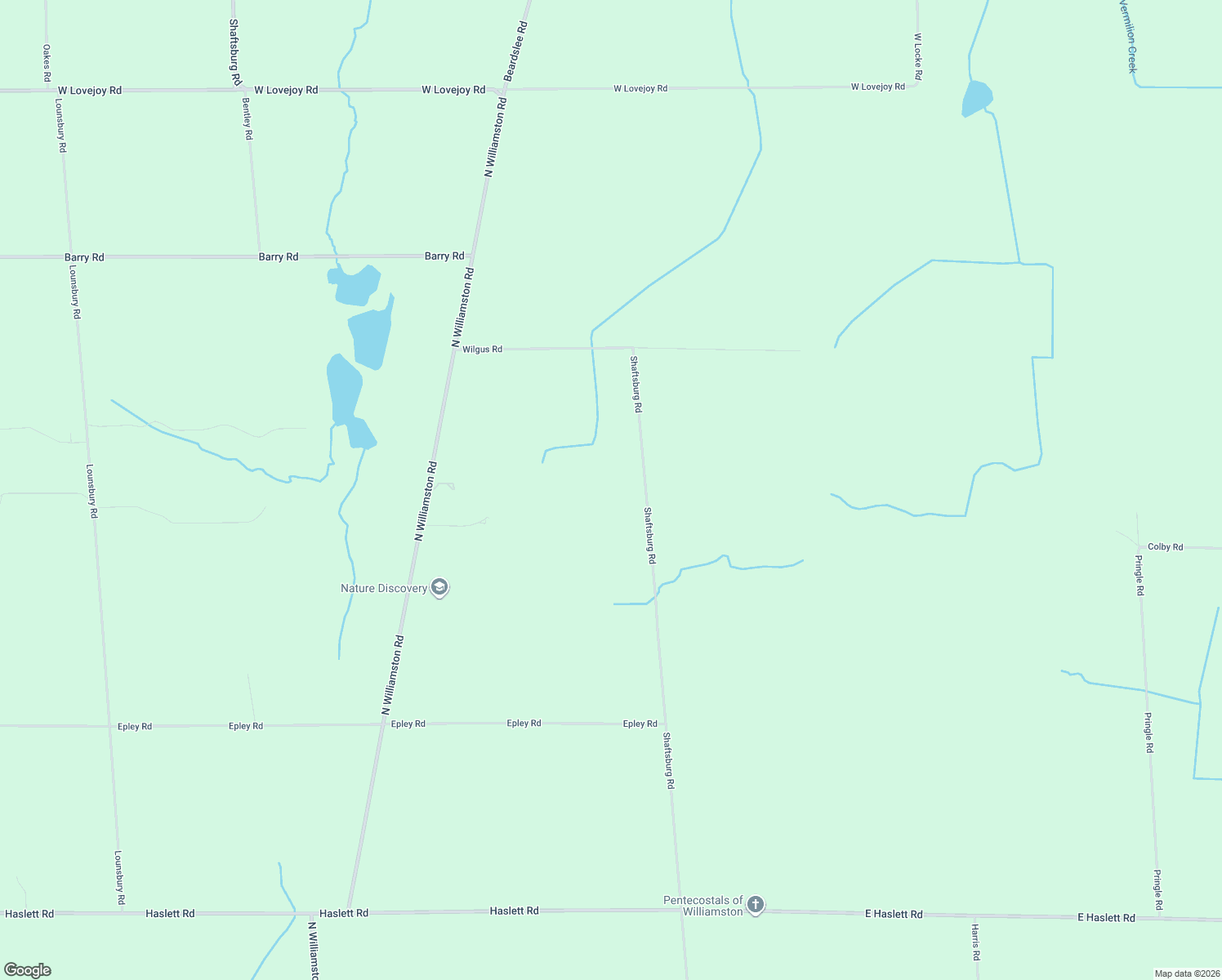 map of restaurants, bars, coffee shops, grocery stores, and more near 6055 Shaftsburg Rd in Williamston