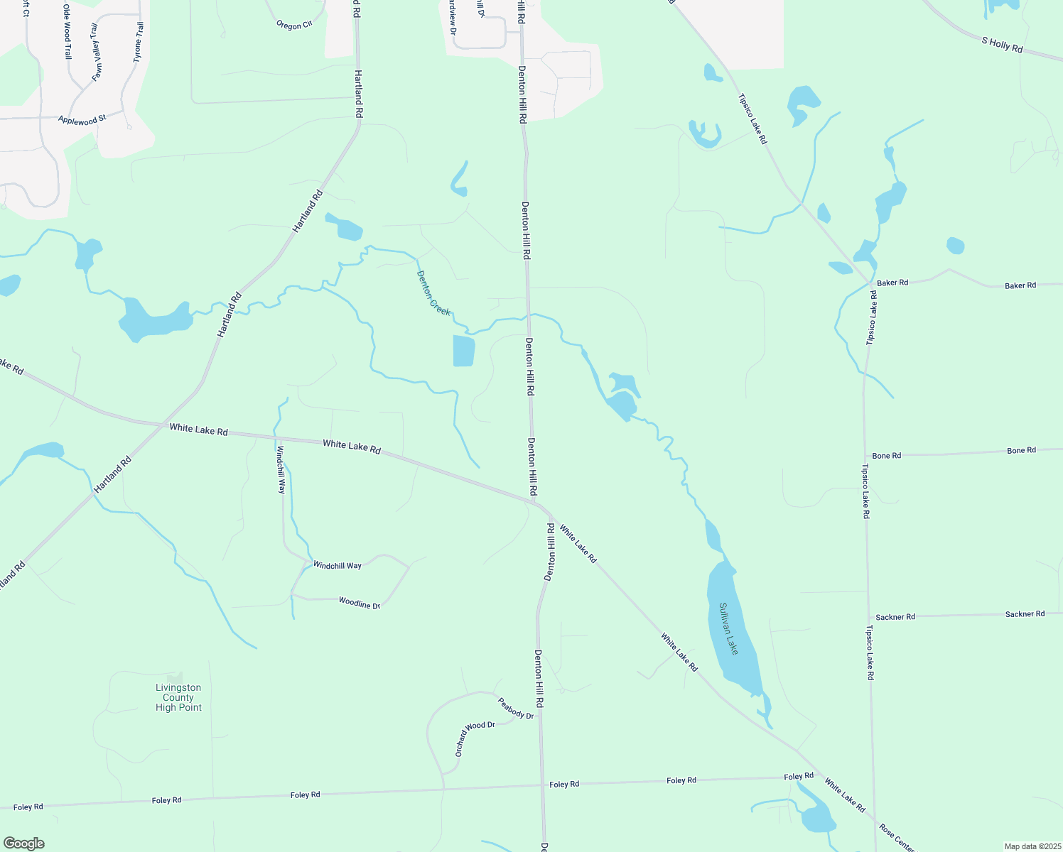 map of restaurants, bars, coffee shops, grocery stores, and more near 10286 Denton Hill Road in Fenton