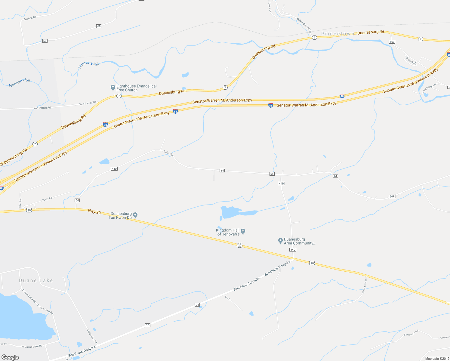 map of restaurants, bars, coffee shops, grocery stores, and more near 491 Suits Road in Duanesburg