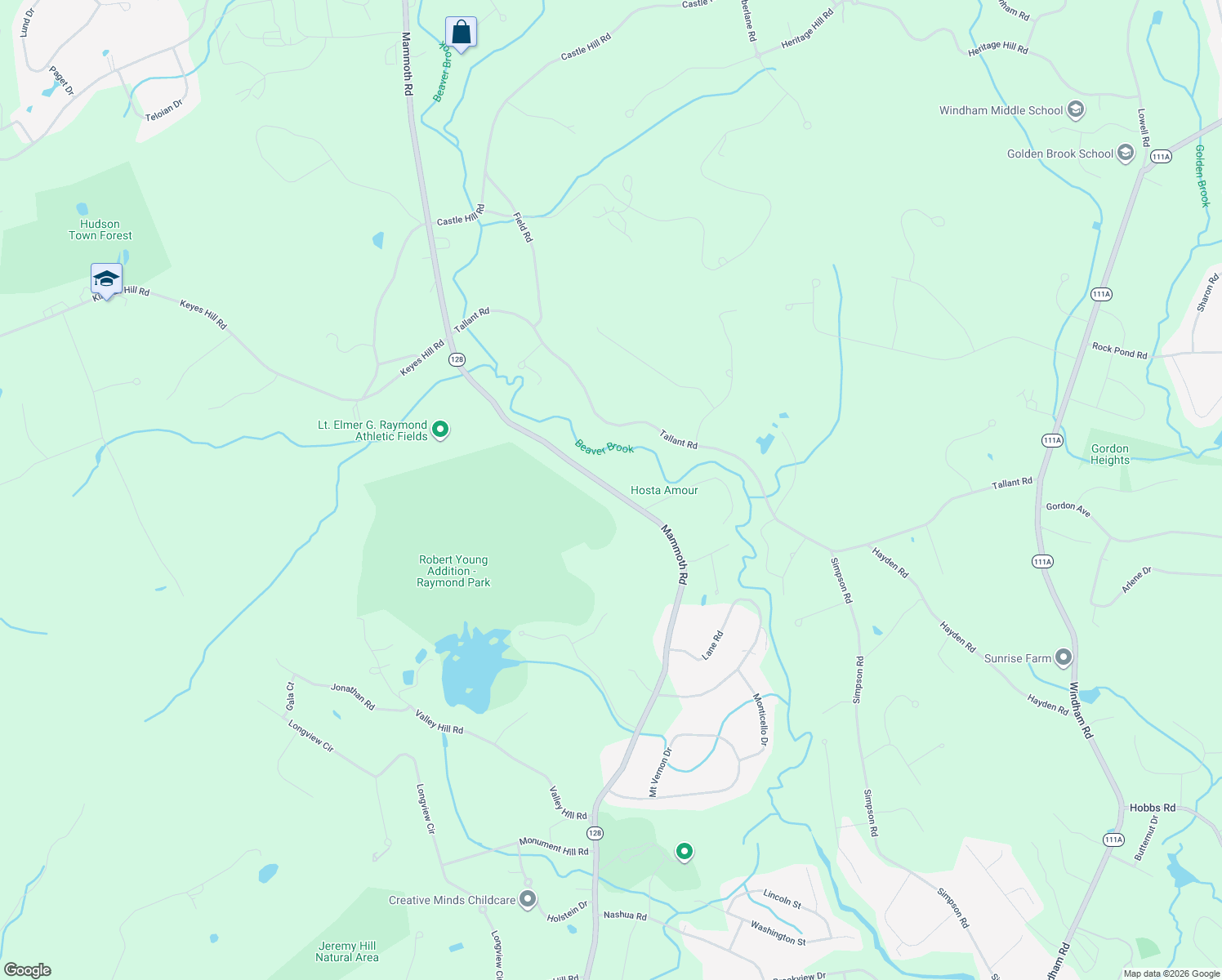 map of restaurants, bars, coffee shops, grocery stores, and more near 1099 Mammoth Road in Pelham