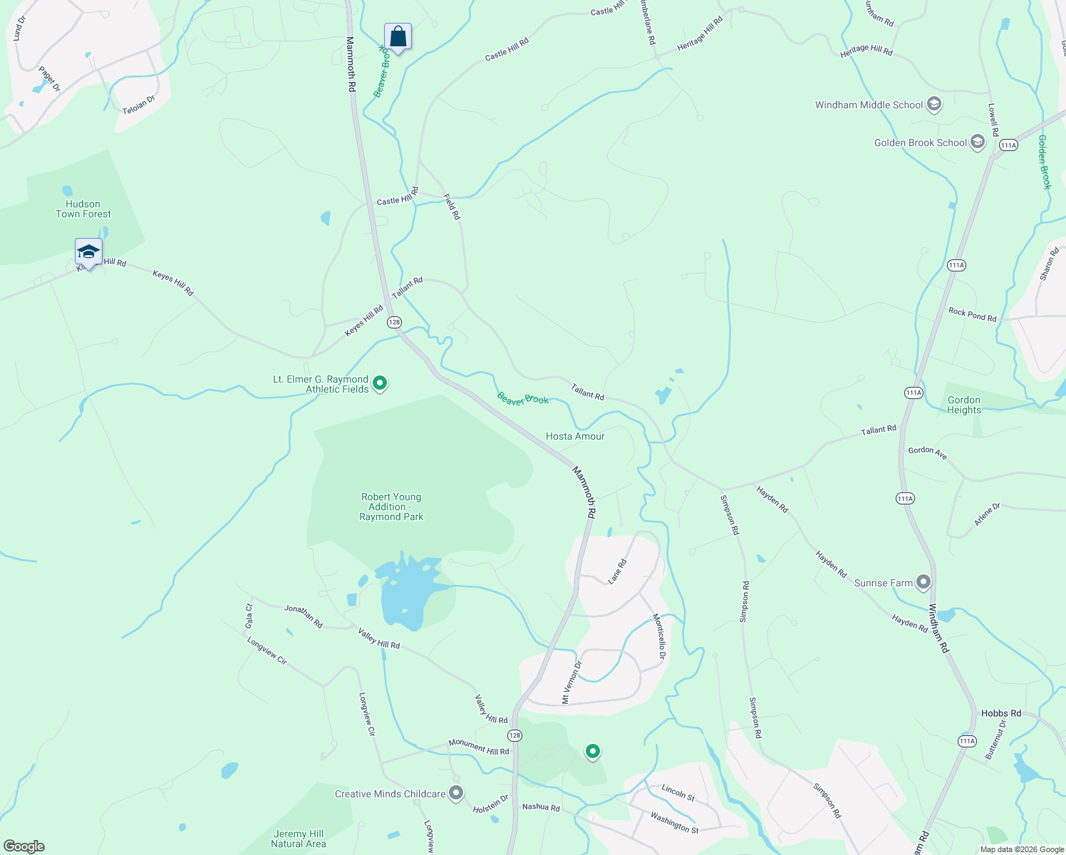 map of restaurants, bars, coffee shops, grocery stores, and more near 1099 Mammoth Road in Pelham