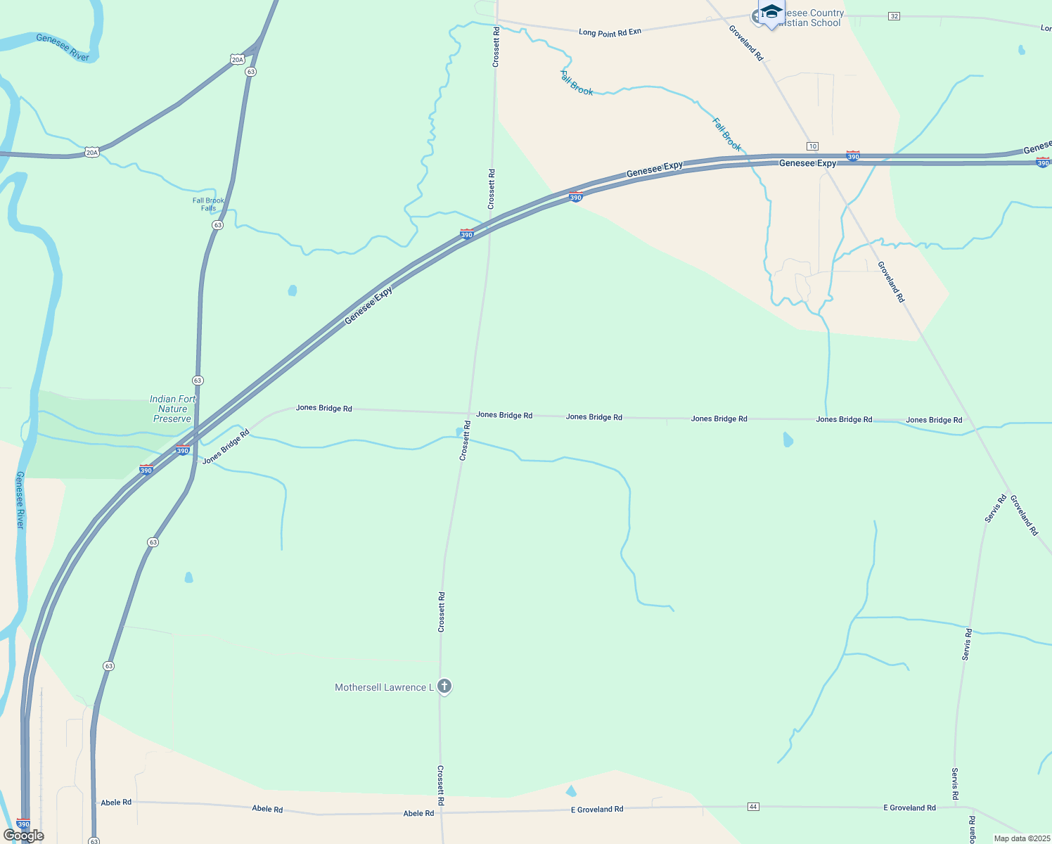map of restaurants, bars, coffee shops, grocery stores, and more near 3946 Jones Bridge Road in Geneseo