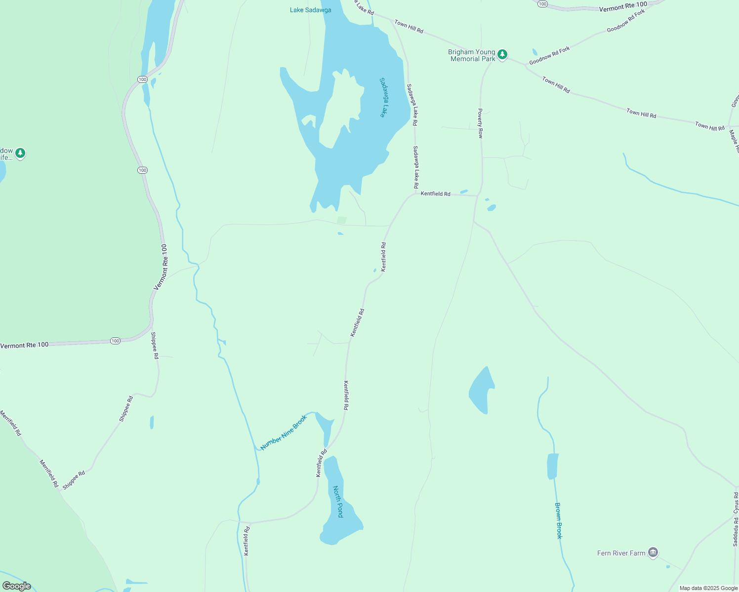 map of restaurants, bars, coffee shops, grocery stores, and more near 843 Kentfield Road in Whitingham