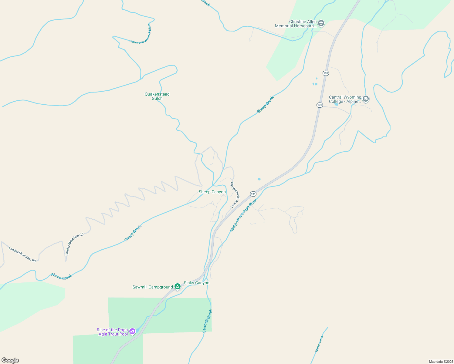 map of restaurants, bars, coffee shops, grocery stores, and more near 3 Robinson Road in Lander