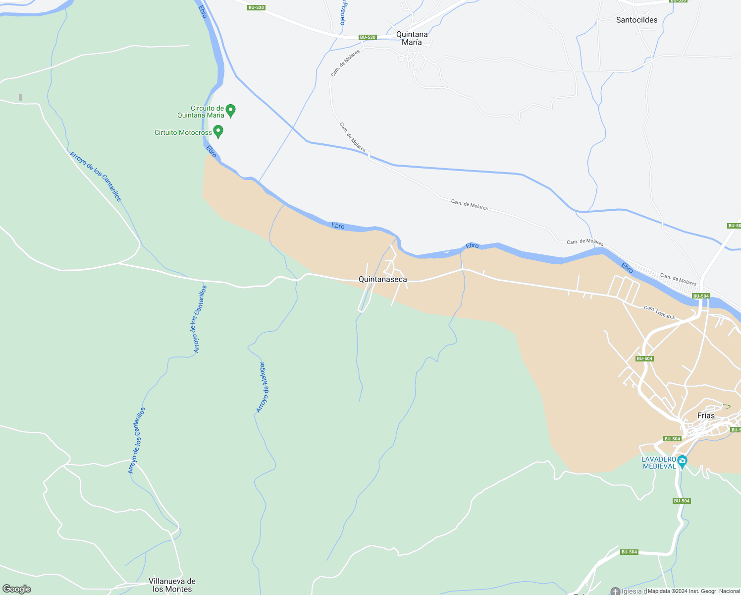 map of restaurants, bars, coffee shops, grocery stores, and more near Lugar del Charco in Frías