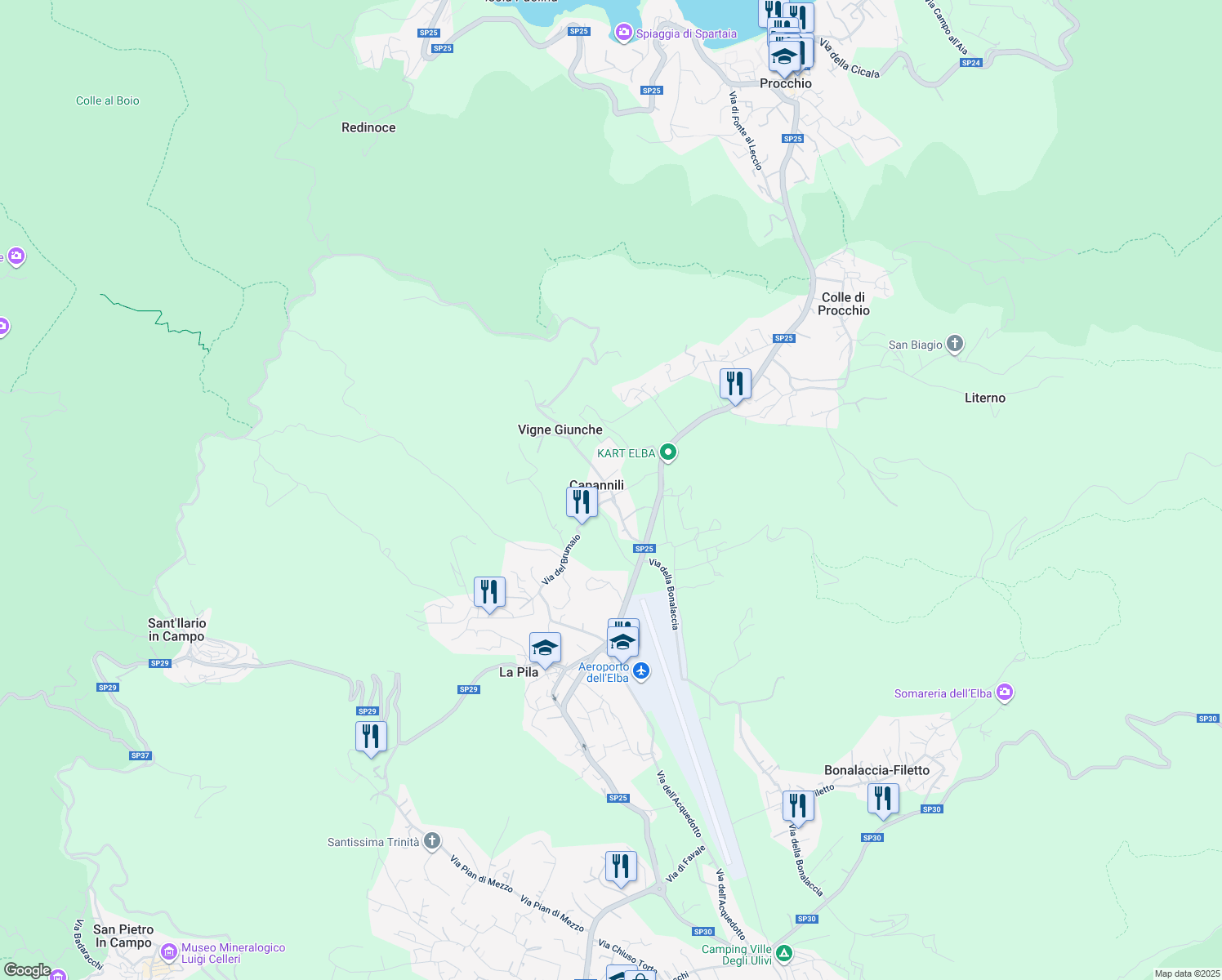 map of restaurants, bars, coffee shops, grocery stores, and more near 1 Via Sette Terre in Capannili