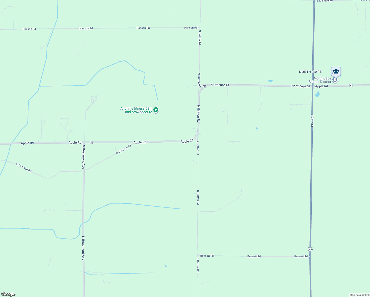map of restaurants, bars, coffee shops, grocery stores, and more near 22117 Apple Road in Union Grove