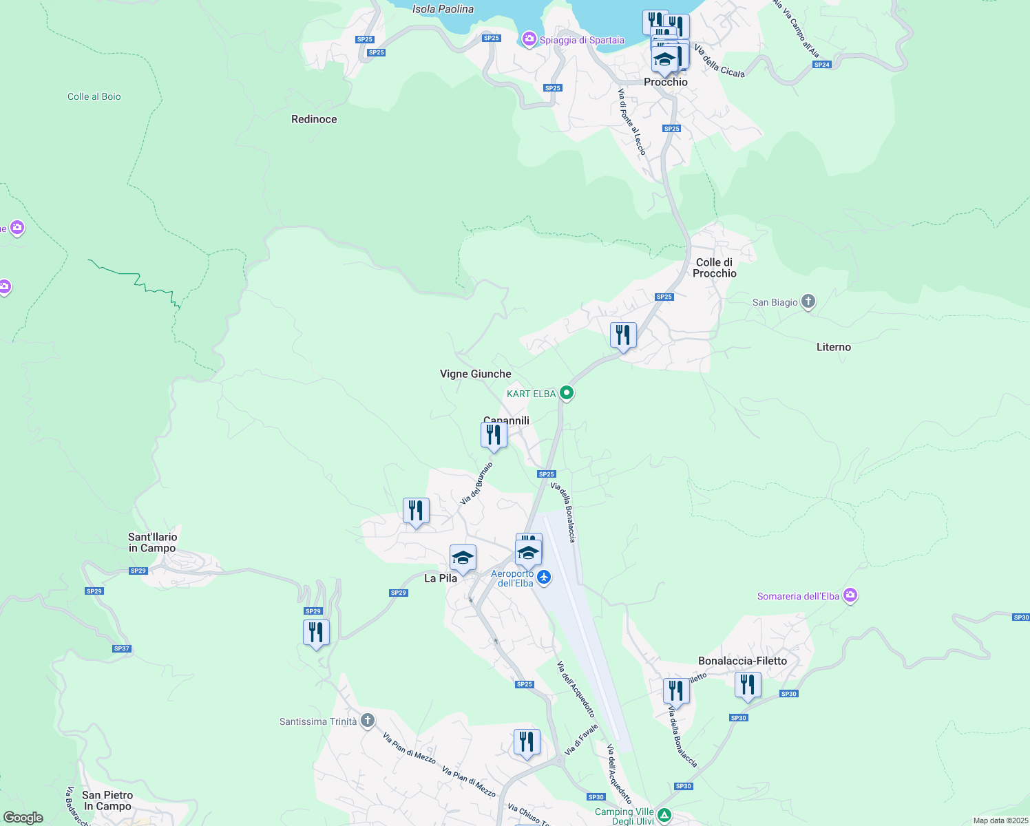 map of restaurants, bars, coffee shops, grocery stores, and more near 1 Via Sette Terre in Capannili