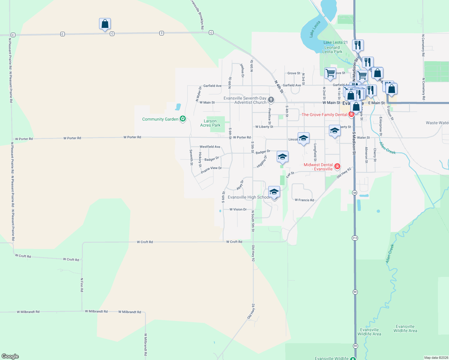 map of restaurants, bars, coffee shops, grocery stores, and more near 607 Emmanuel Court in Evansville