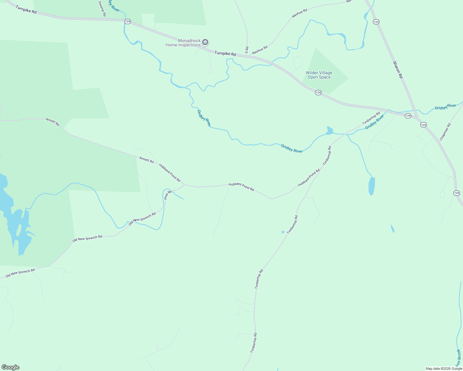 map of restaurants, bars, coffee shops, grocery stores, and more near 126 Hubbard Pond Road in New Ipswich