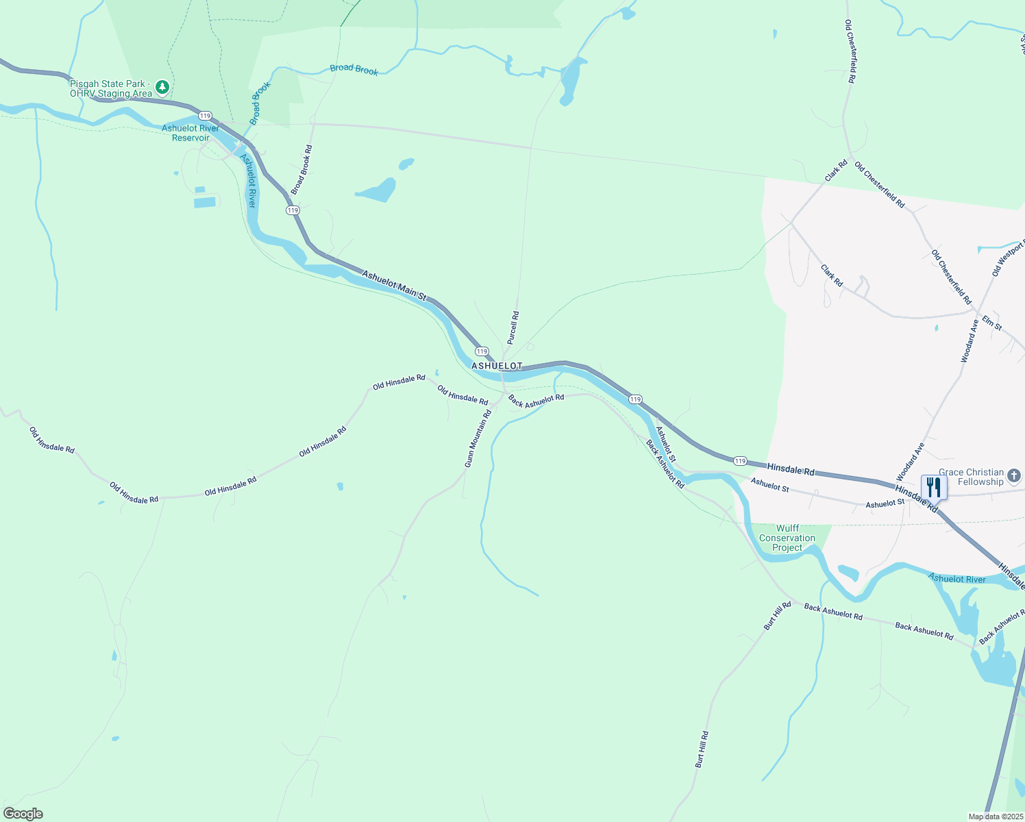 map of restaurants, bars, coffee shops, grocery stores, and more near 406 Back Ashuelot Road in Winchester