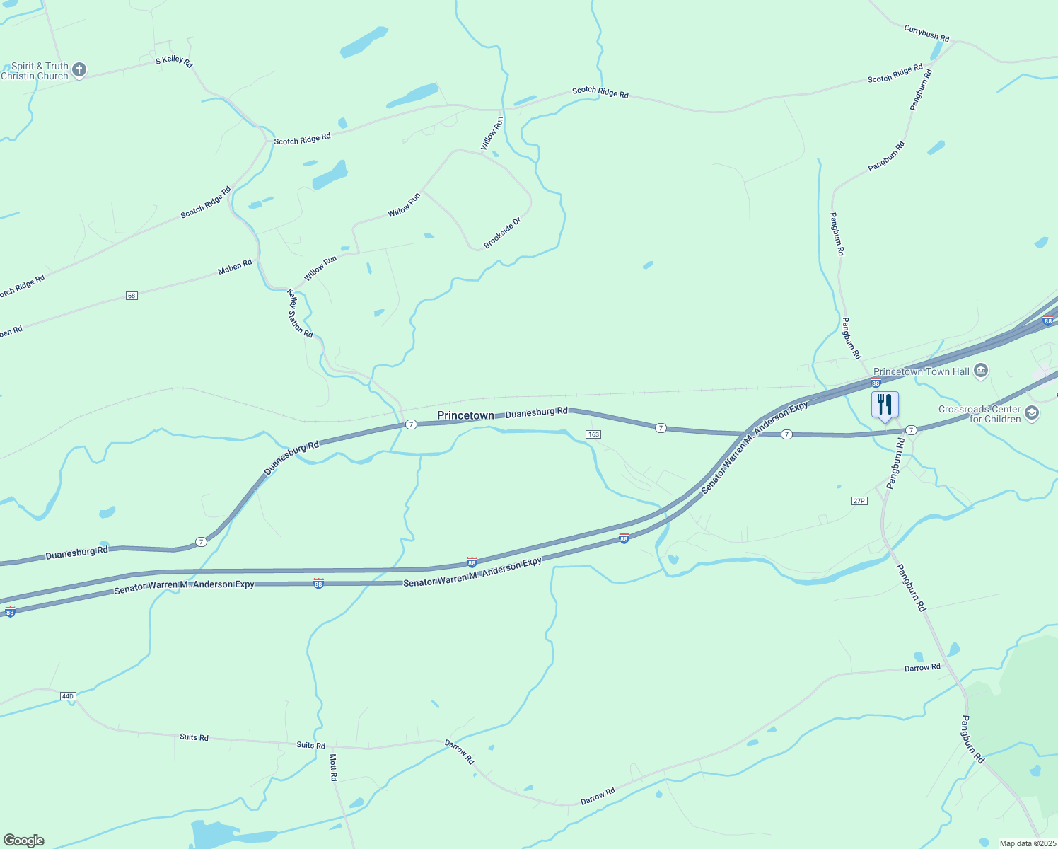 map of restaurants, bars, coffee shops, grocery stores, and more near 2805 Duanesburg Road in Duanesburg