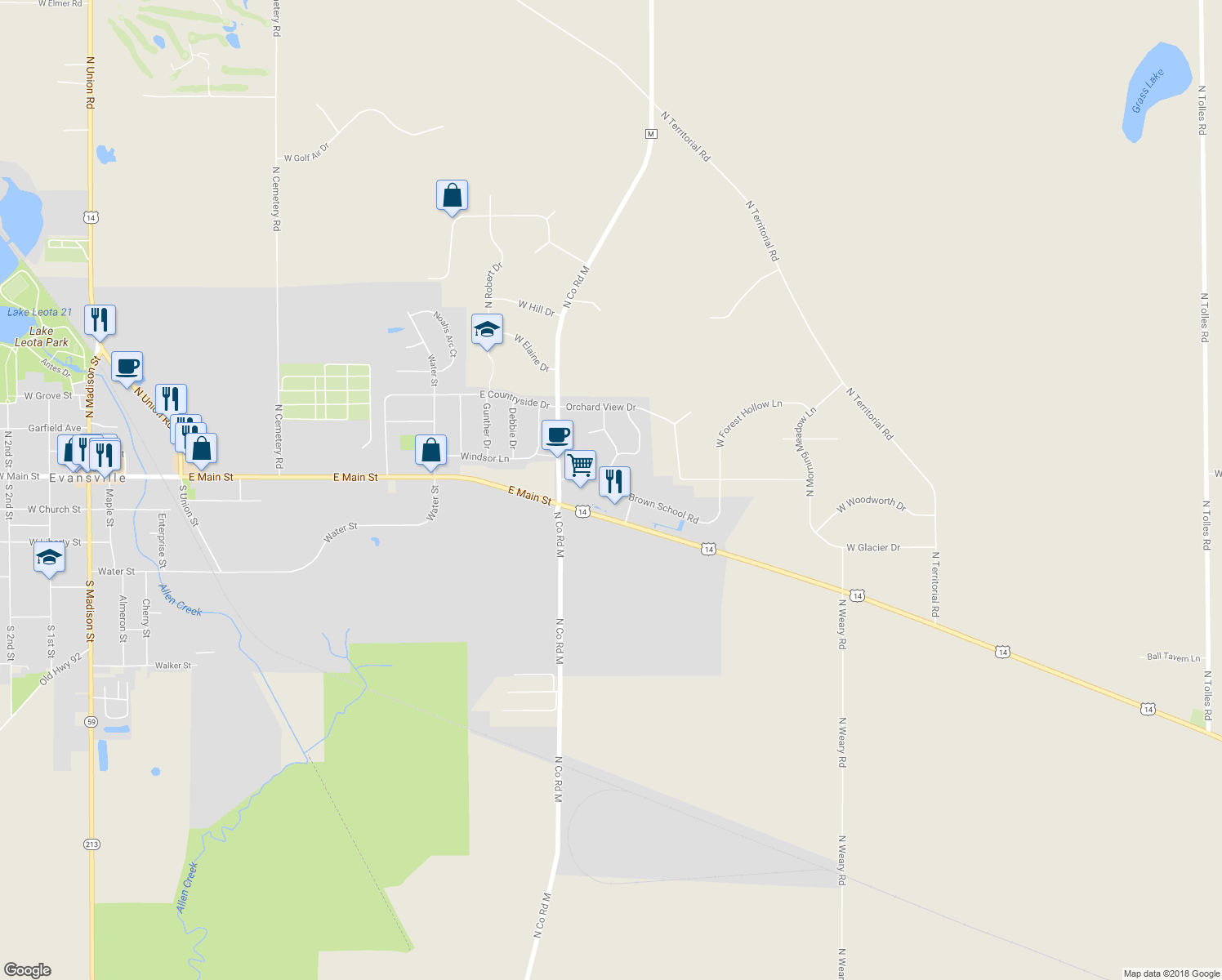 map of restaurants, bars, coffee shops, grocery stores, and more near 780 Brown School Road in Evansville