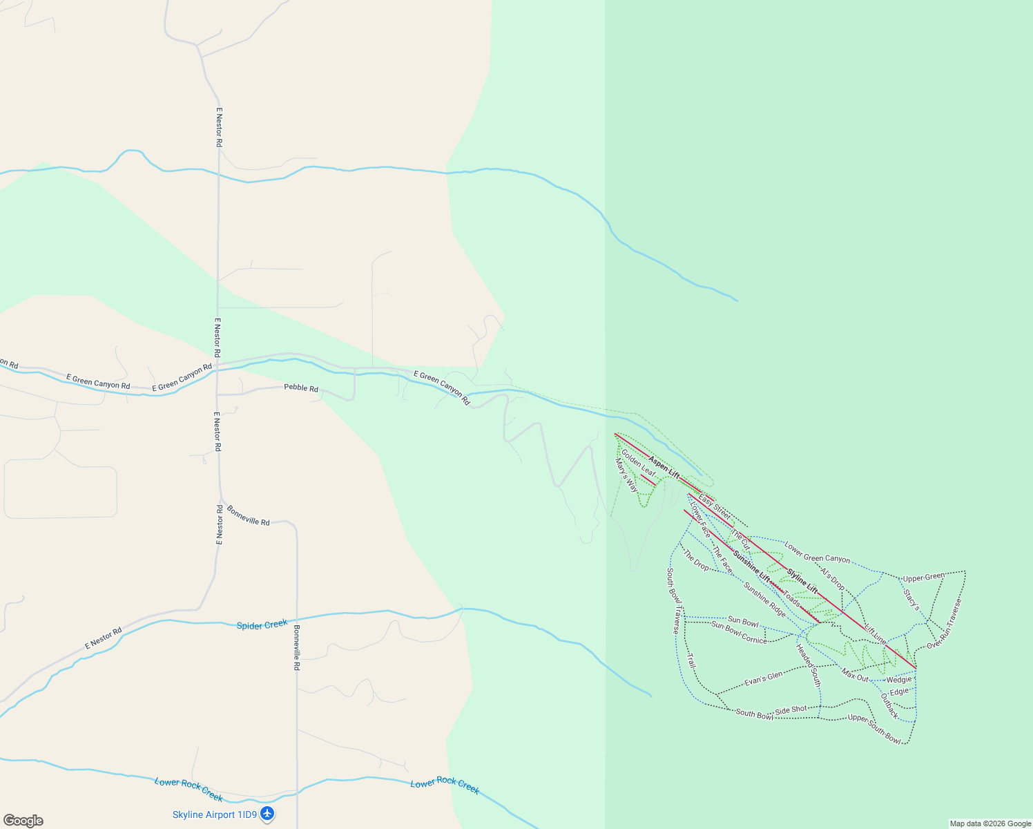 map of restaurants, bars, coffee shops, grocery stores, and more near 2548 East Green Canyon Road in Inkom