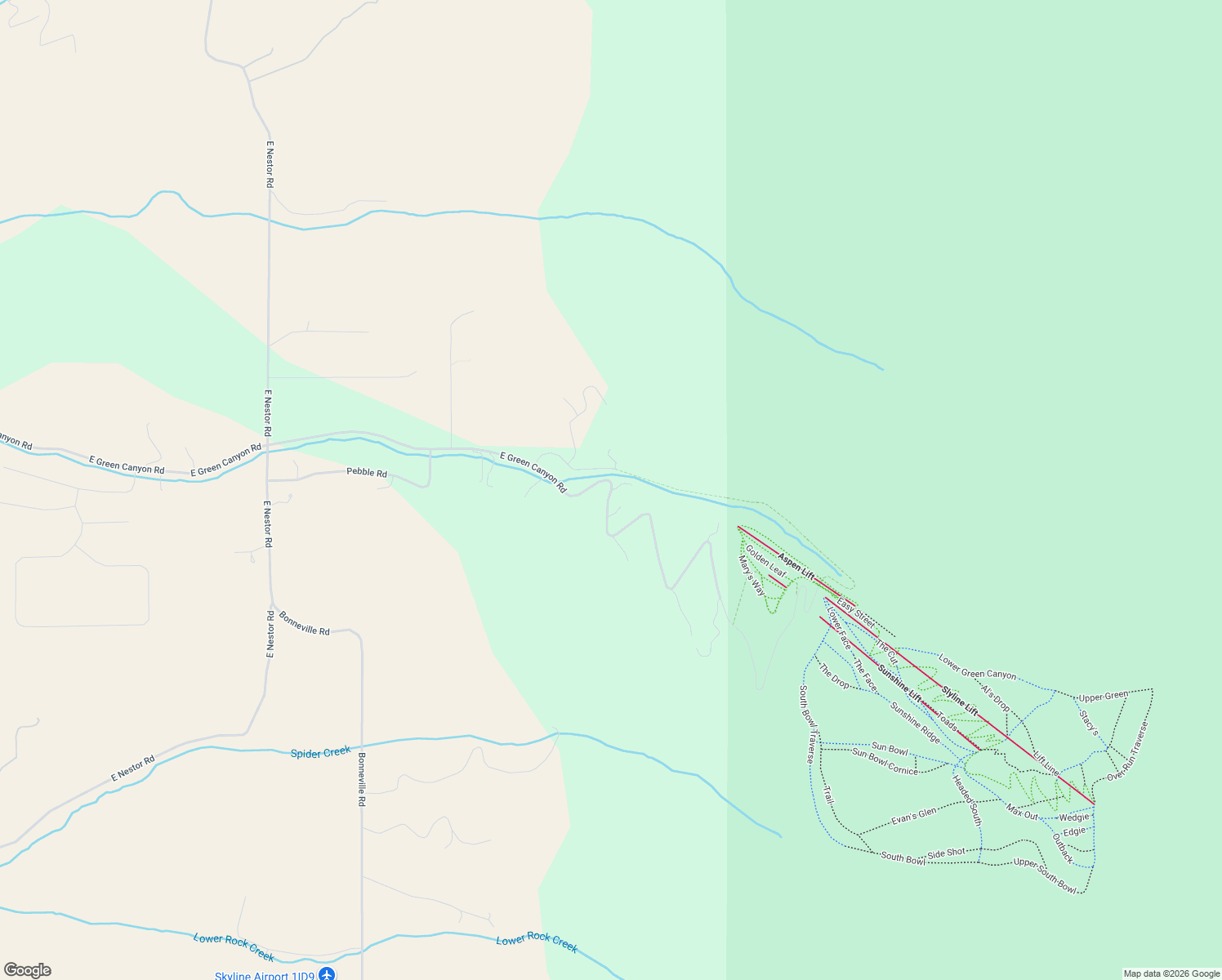 map of restaurants, bars, coffee shops, grocery stores, and more near 2548 East Green Canyon Road in Inkom