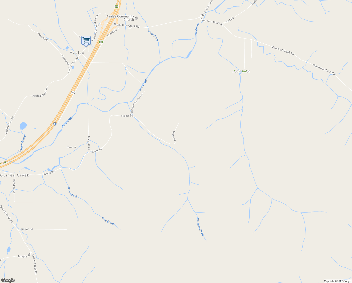 map of restaurants, bars, coffee shops, grocery stores, and more near 1860 Eakins Road in Azalea