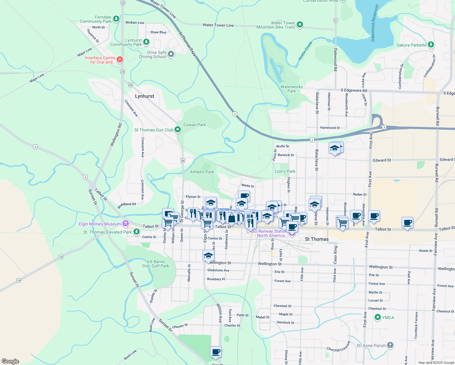 36 Omemee Street, St. Thomas ON Walk Score