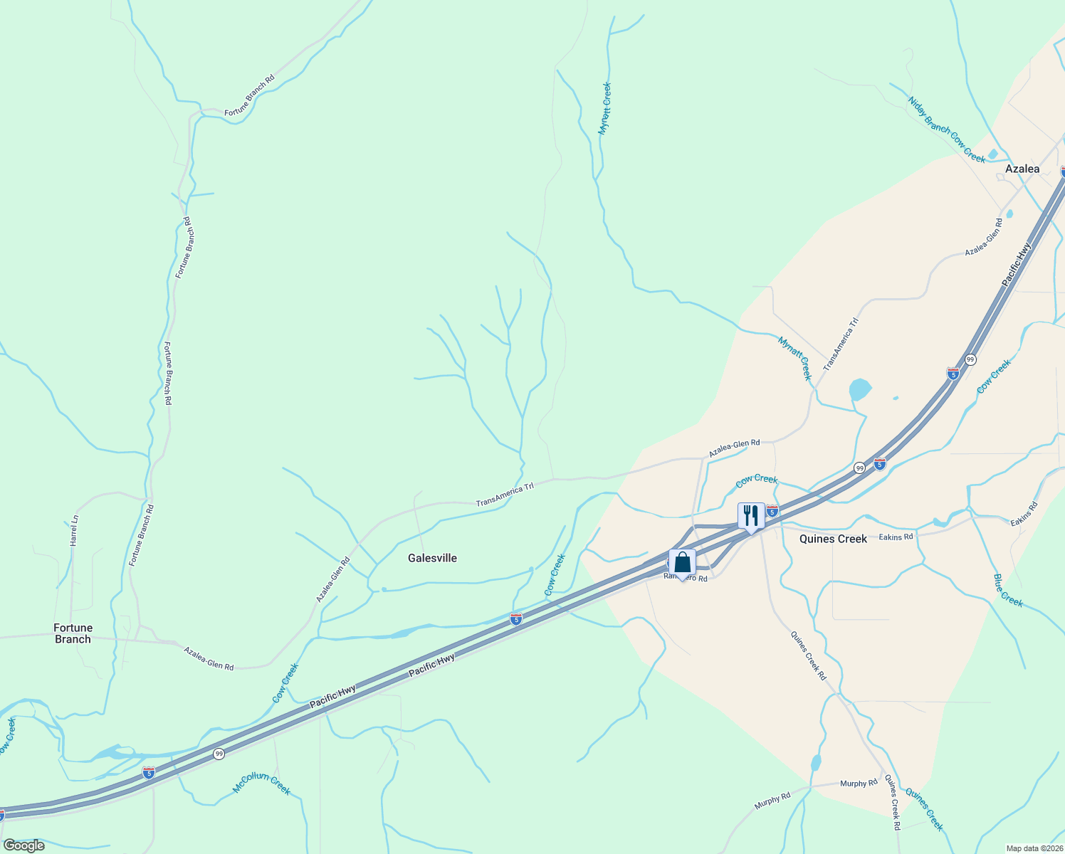 map of restaurants, bars, coffee shops, grocery stores, and more near 154 Pack Ln in Glendale