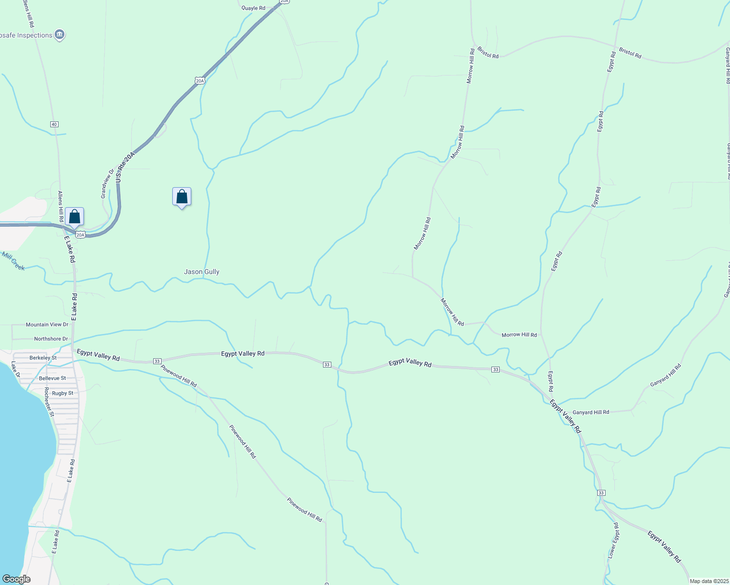 map of restaurants, bars, coffee shops, grocery stores, and more near 7949 Mill Creek Drive in Canandaigua