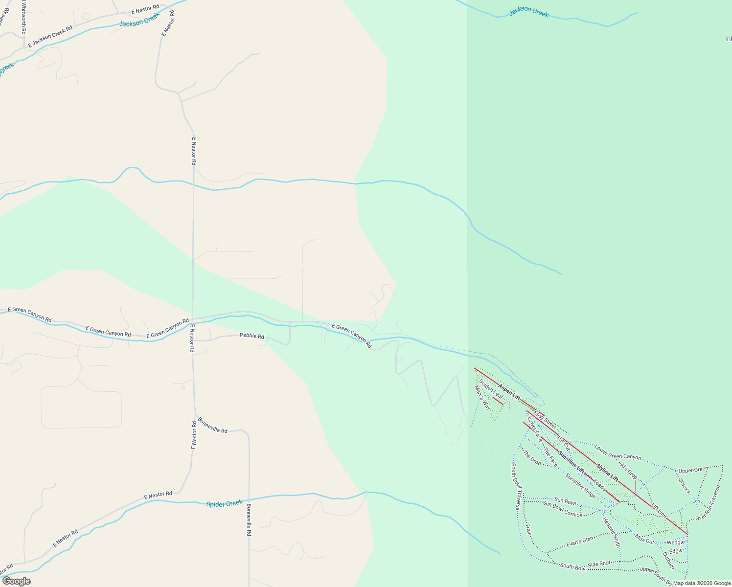 map of restaurants, bars, coffee shops, grocery stores, and more near 2270-2428 East Green Canyon Road in Inkom