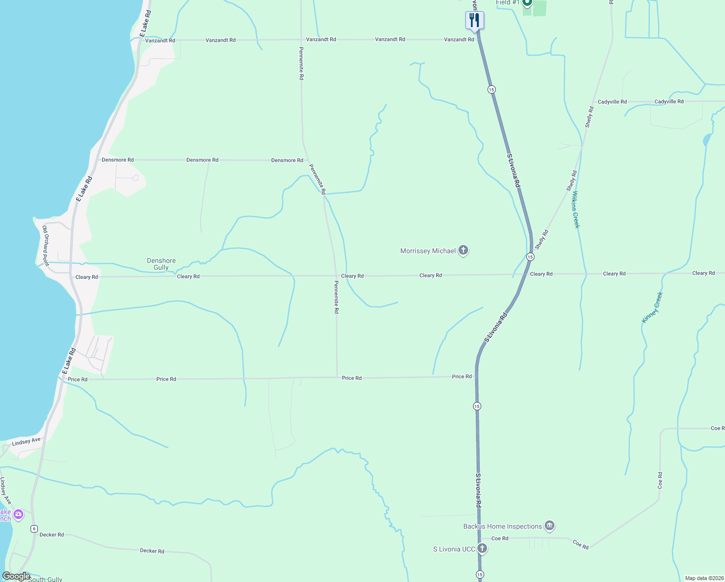map of restaurants, bars, coffee shops, grocery stores, and more near 6150 Cleary Rd in Livonia