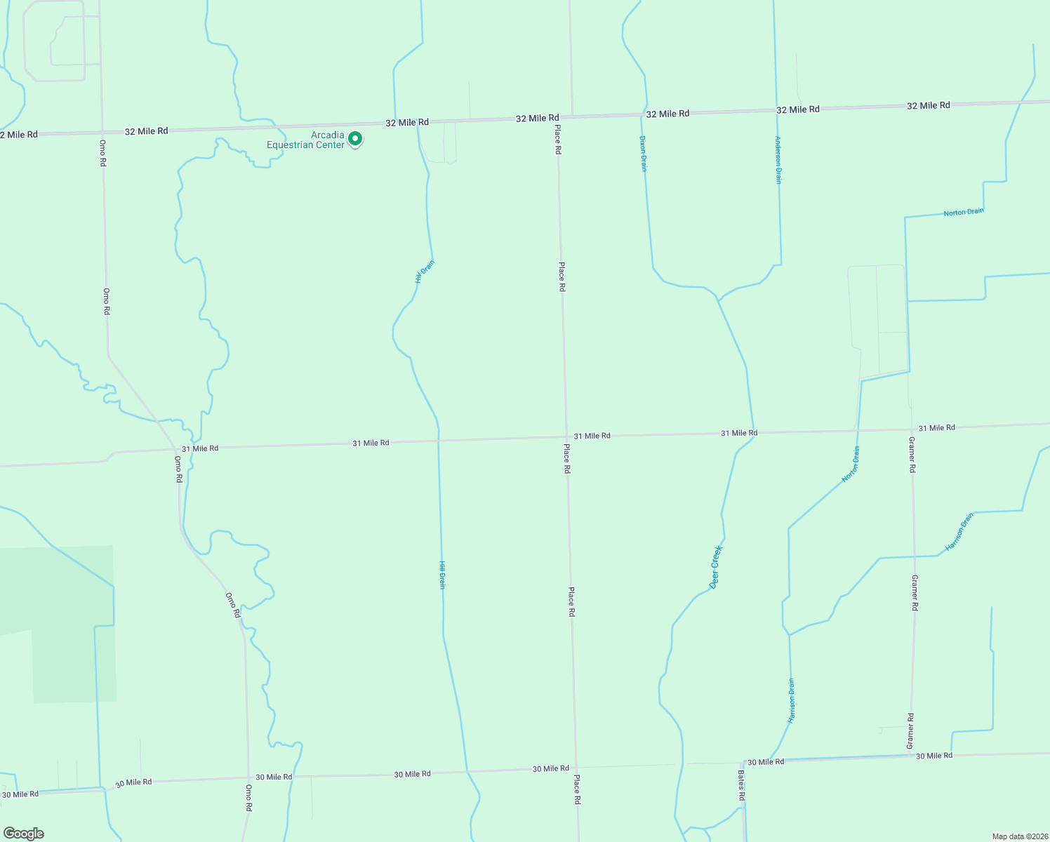 map of restaurants, bars, coffee shops, grocery stores, and more near 27755 31 Mile Rd in New Haven
