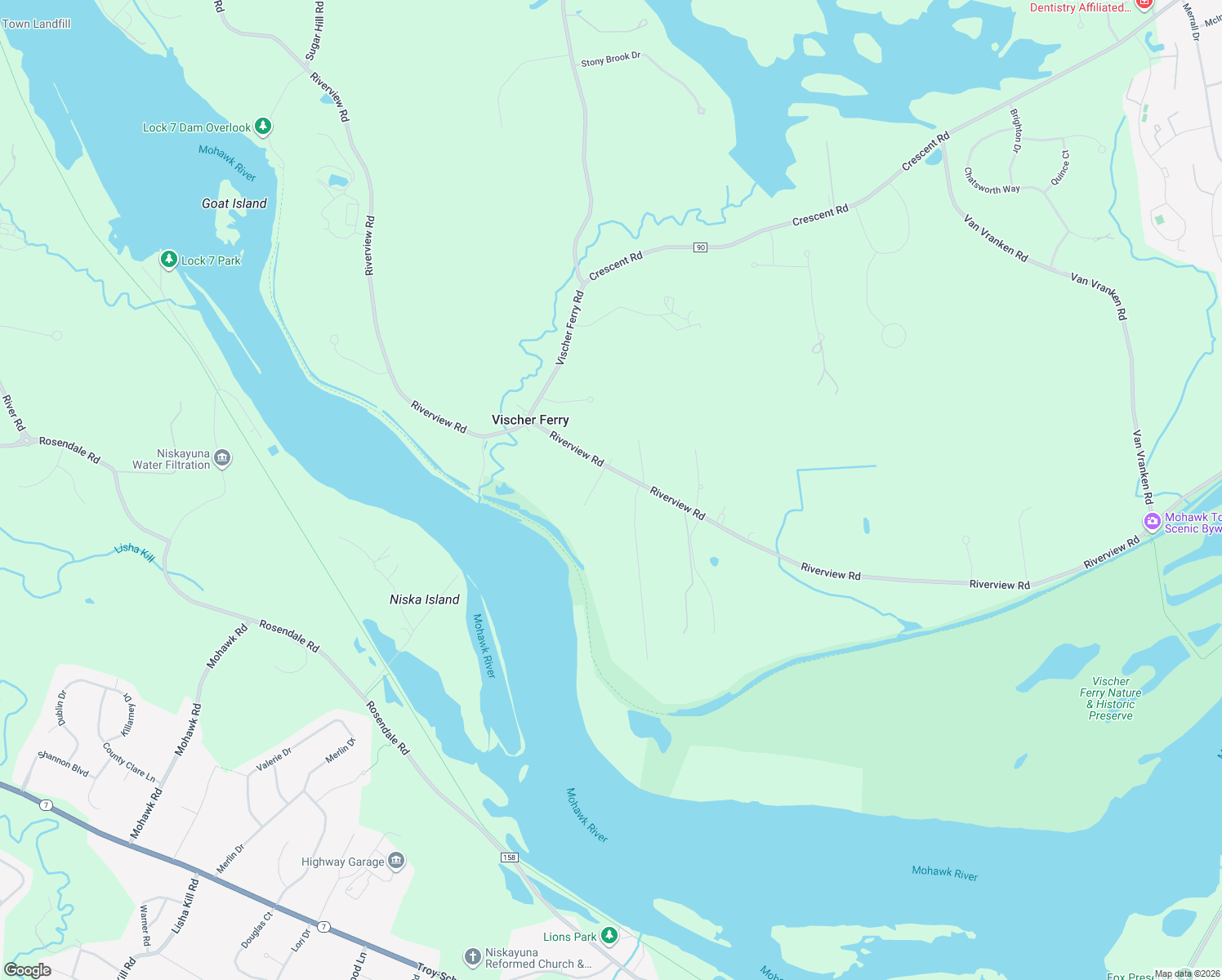 map of restaurants, bars, coffee shops, grocery stores, and more near 322 Riverview Road in Rexford