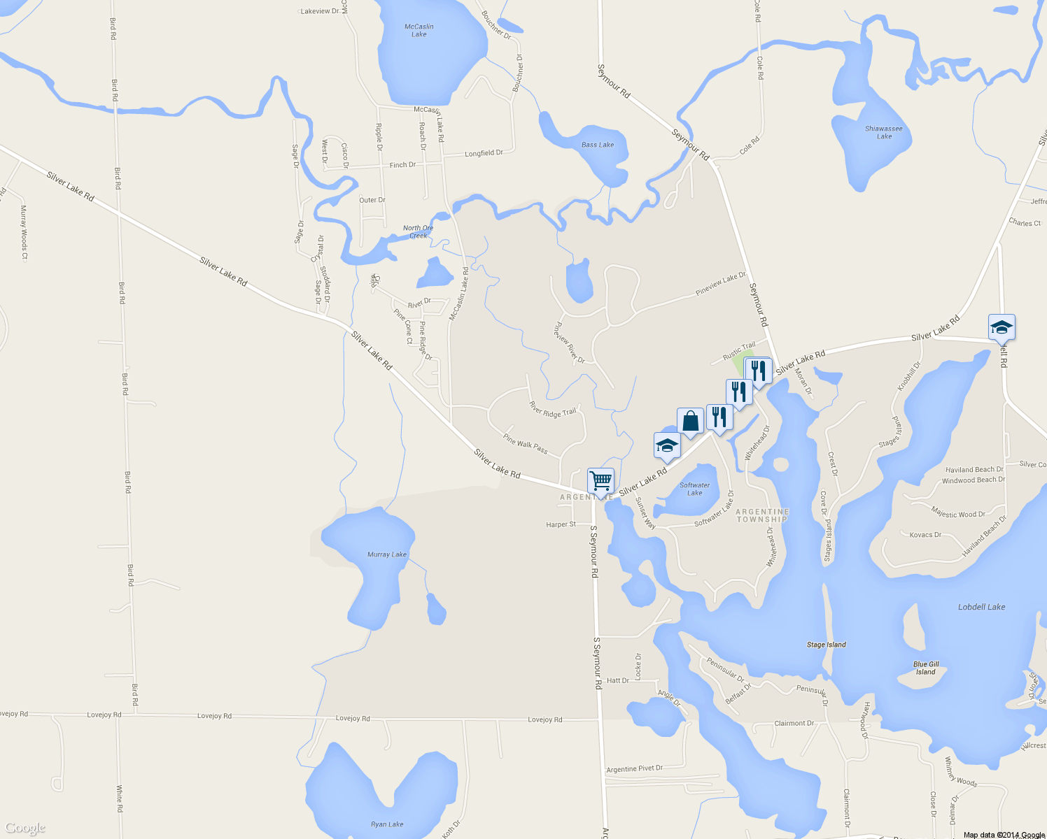 map of restaurants, bars, coffee shops, grocery stores, and more near 9202 Edgewood Circle in Linden