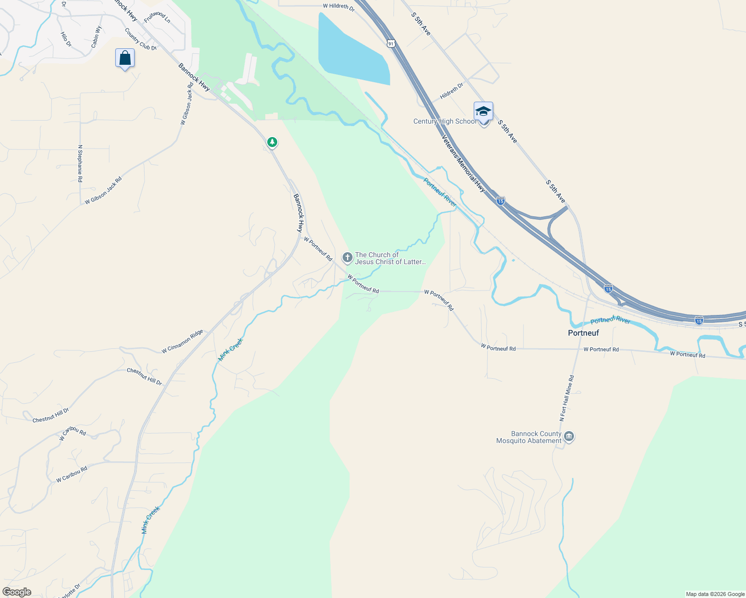 map of restaurants, bars, coffee shops, grocery stores, and more near 4276 Cimmaron Circle in Pocatello
