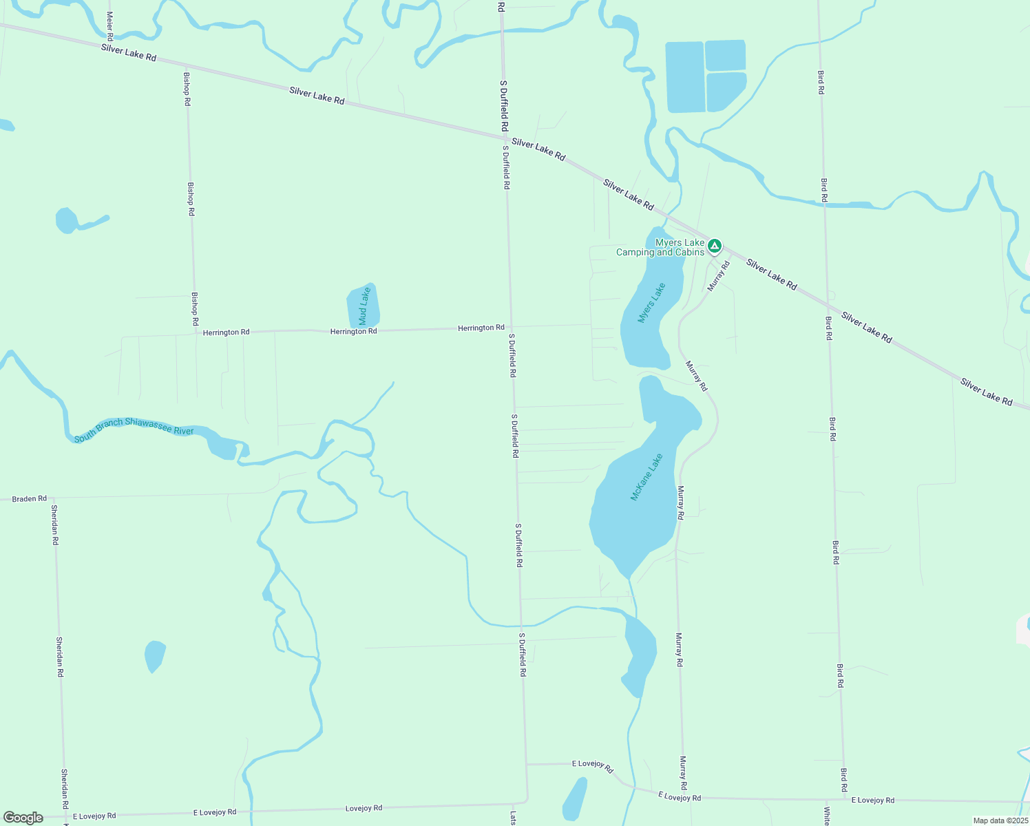 map of restaurants, bars, coffee shops, grocery stores, and more near 15425 South Duffield Road in Byron