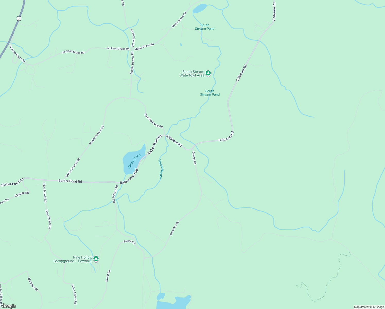 map of restaurants, bars, coffee shops, grocery stores, and more near 52 County Road in Pownal
