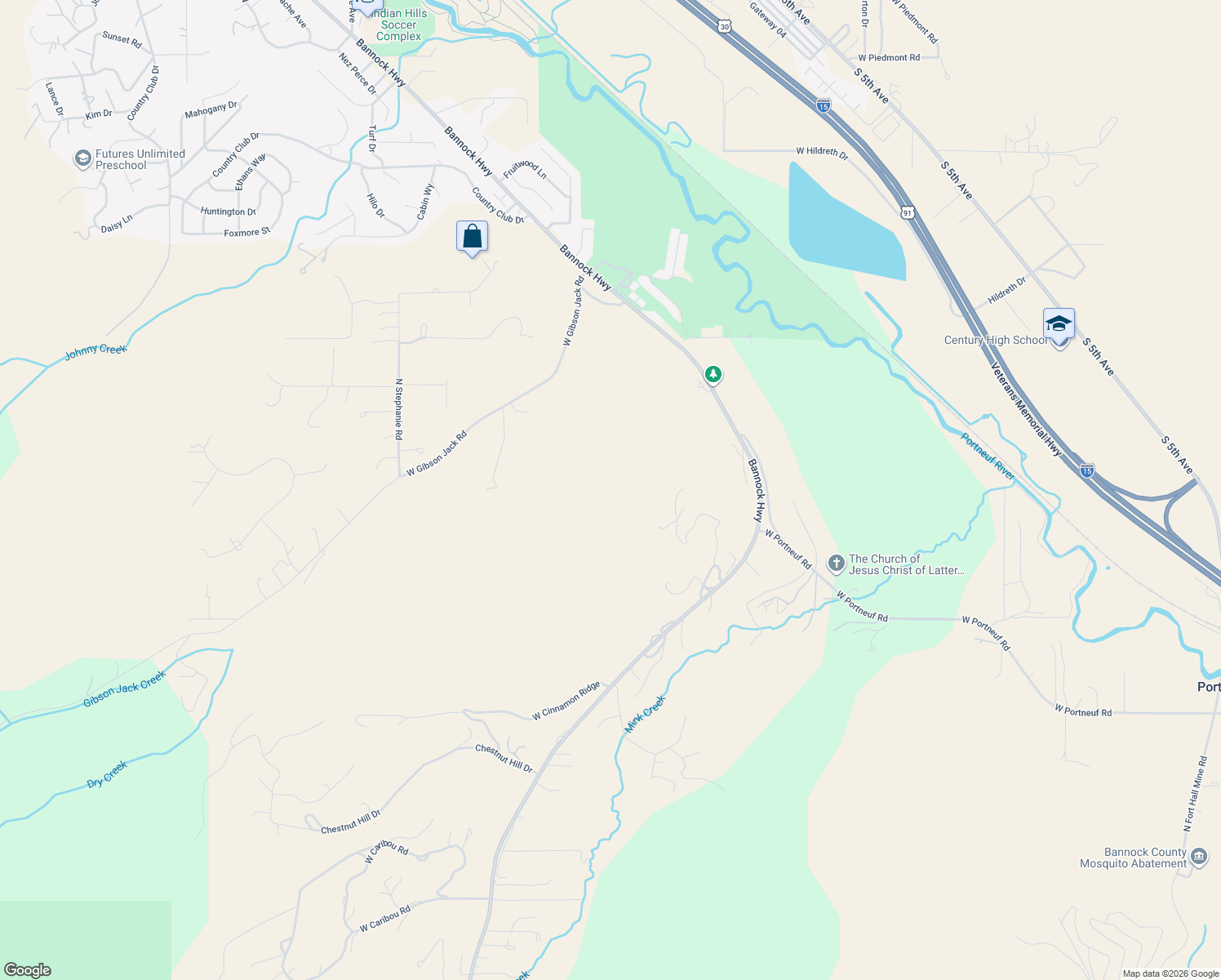 map of restaurants, bars, coffee shops, grocery stores, and more near in Pocatello