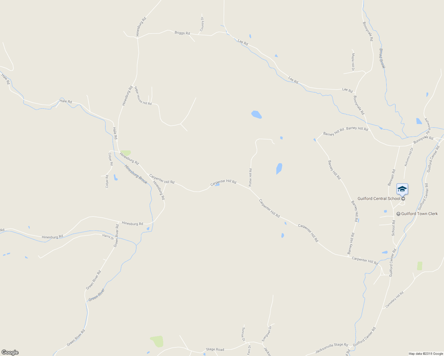 map of restaurants, bars, coffee shops, grocery stores, and more near 1472 Carpenter Hill Road in Guilford